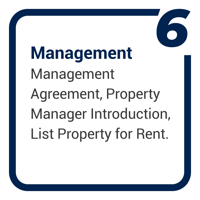 Management: Management Agreement, Property Manager Introduction, List Property for Rent.